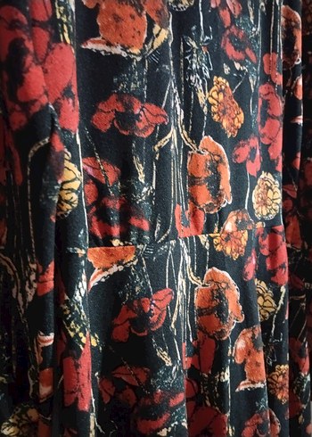 Bohem Uzun Kollu Desenli Kadın Triko Elbise - Görsel 2