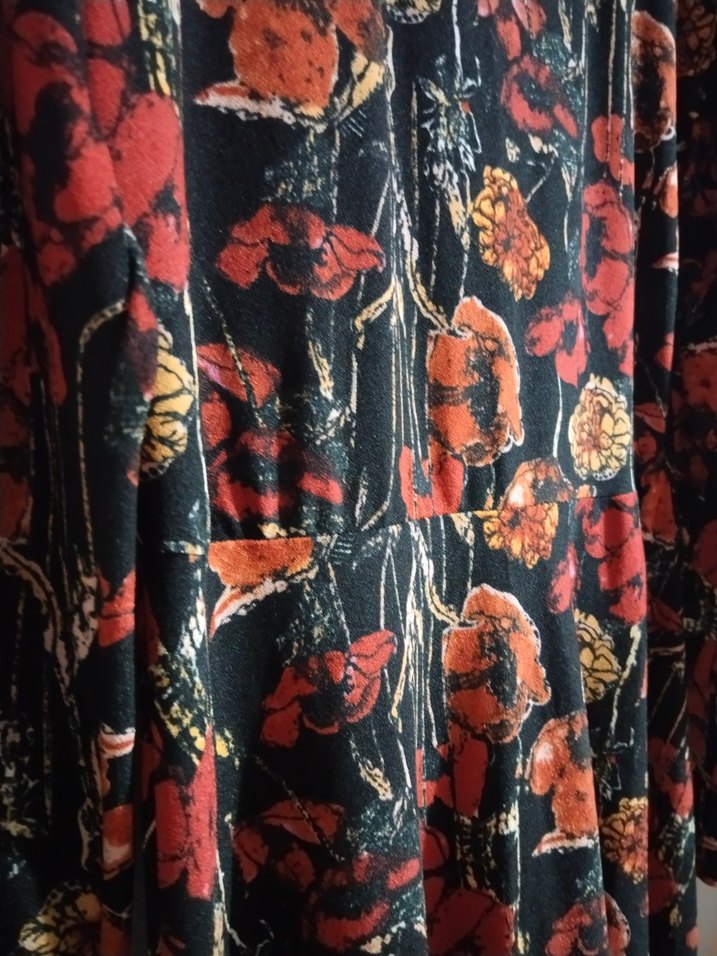 Bohem Uzun Kollu Desenli Kadın Triko Elbise - Görsel 2