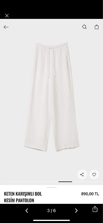 Stradivarius keten pantolon beyaz