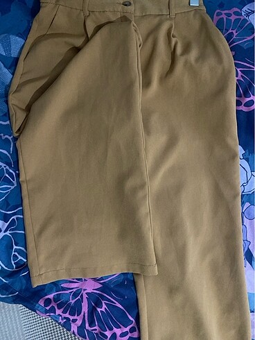 Trendyol & Milla Kumaş pantolon krem camel kumaş palazzo pantalon
