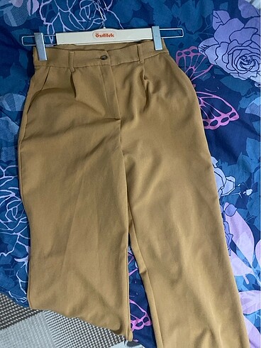 Kumaş pantolon krem camel kumaş palazzo pantalon