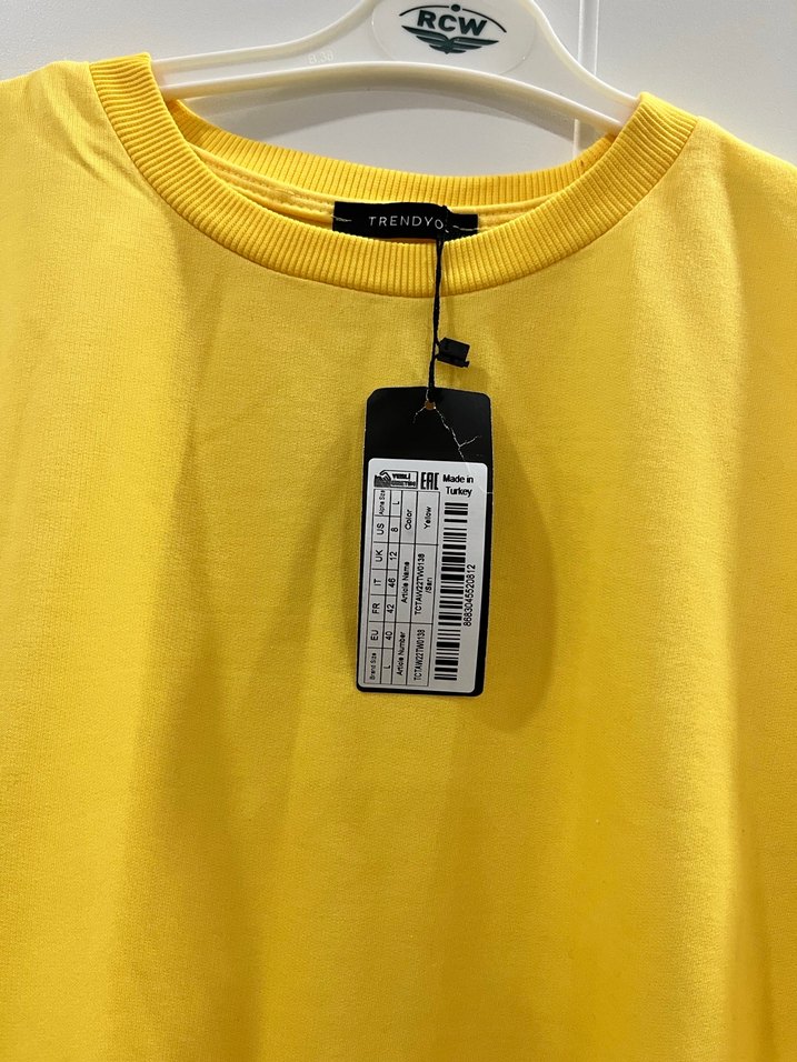 Sarı Uzun Kollu Salaş Kadın Tunik - Görsel 2