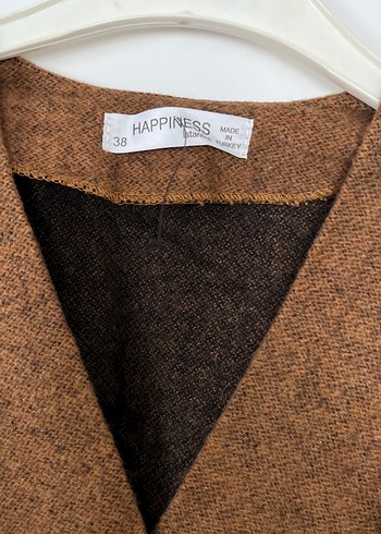 Kahverengi Kuşaklı kaşe ceket - Görsel 3