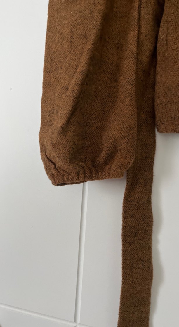 Kahverengi Kuşaklı kaşe ceket - Görsel 4