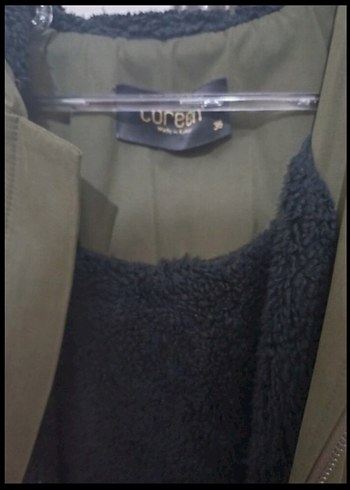 Düğmeli Haki Süet Uzun Kadın Kaban - Görsel 5