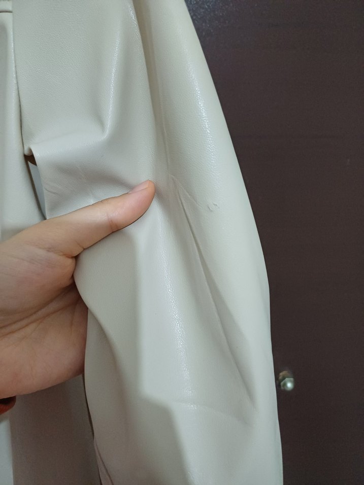 Düğmeli Bej Deri Çocuk Gomlek Ceket - Görsel 5