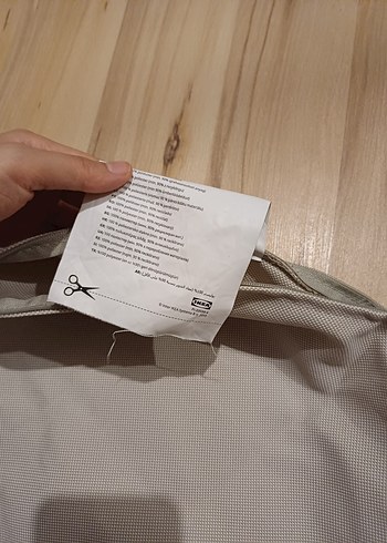 Bej Düz Kırlent Kılıfı Bağcıklı - Görsel 3