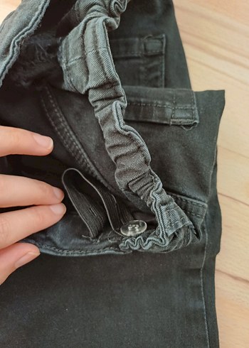 Kız Çocuk Denim Düğmeli Pantolon ve Uzun Kollu Tişört - Görsel 5