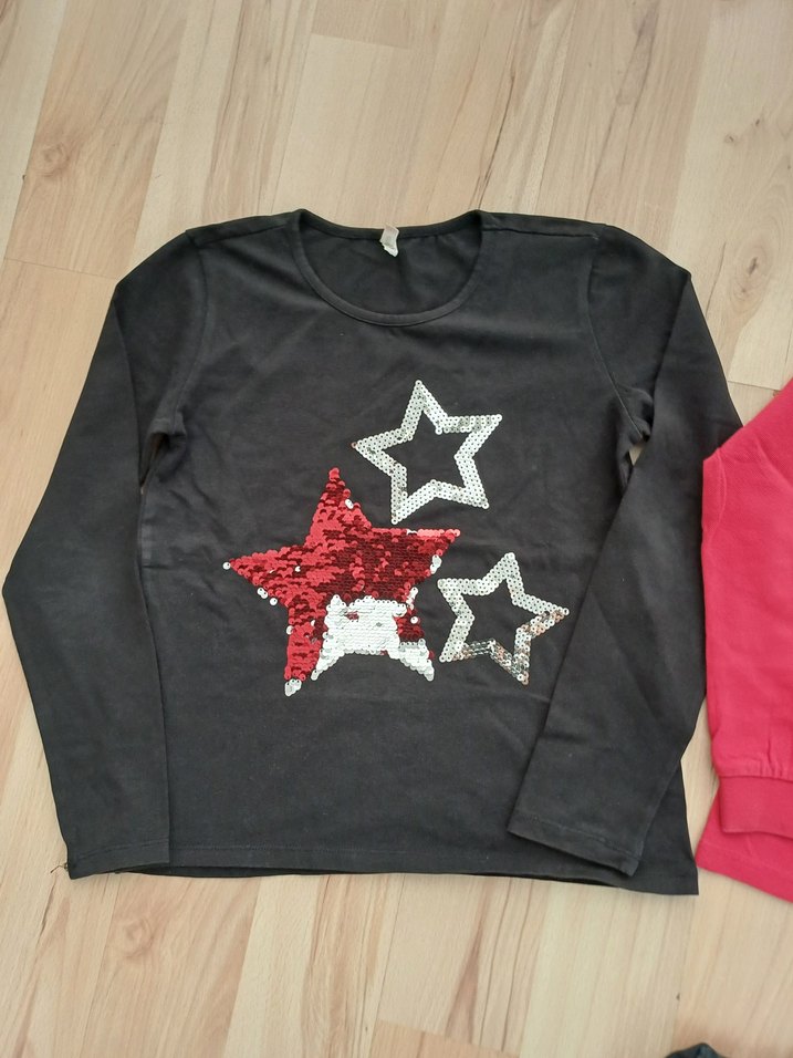 Kız Çocuk Denim Düğmeli Pantolon ve Uzun Kollu Tişört - Görsel 2