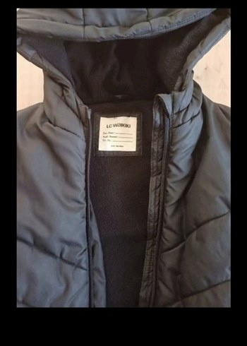 Kız cocuk Siyah Uzun Kollu Kış Montu - Görsel 4