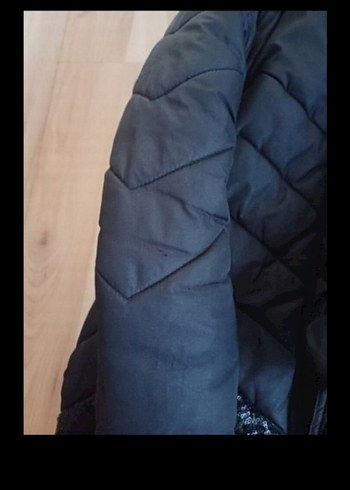 Kız cocuk Siyah Uzun Kollu Kış Montu - Görsel 7