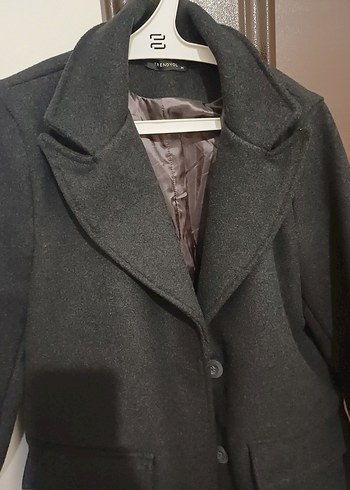 Antrasit Düğmeli Uzun Kase Kaban - Görsel 6