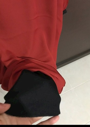 Kırmızı Uzun Kollu Salaş Tunik - Görsel 6