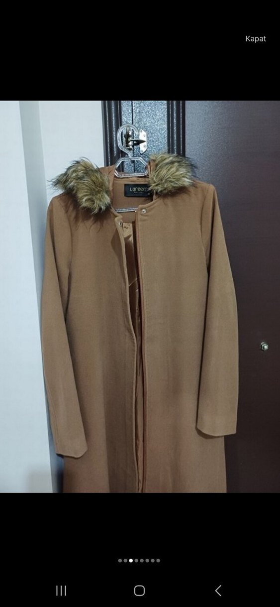 Kürk Detaylı Uzun Kadın Kaban - Görsel 3