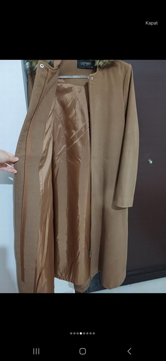 Kürk Detaylı Uzun Kadın Kaban - Görsel 4