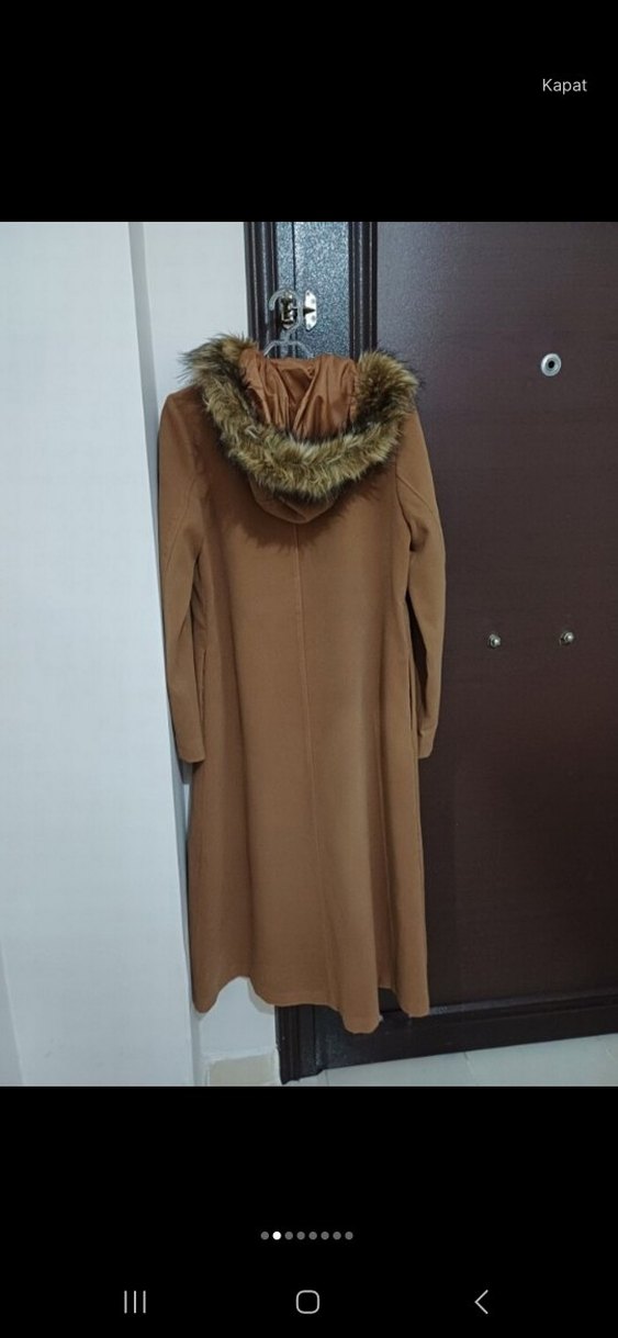 Kürk Detaylı Uzun Kadın Kaban - Görsel 2