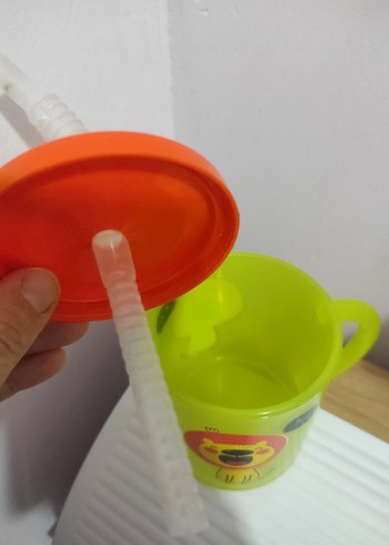 Renkli Aslan Desenli Çocuk Bardağı - Görsel 3