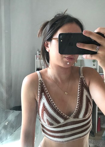 Bej Çizgili Bohem Bralet
