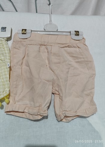 Pembe Pamuklu Bol Kesim Kız Şort - Görsel 3