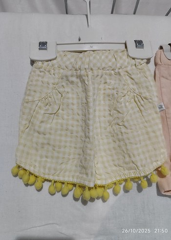 Pembe Pamuklu Bol Kesim Kız Şort - Görsel 2