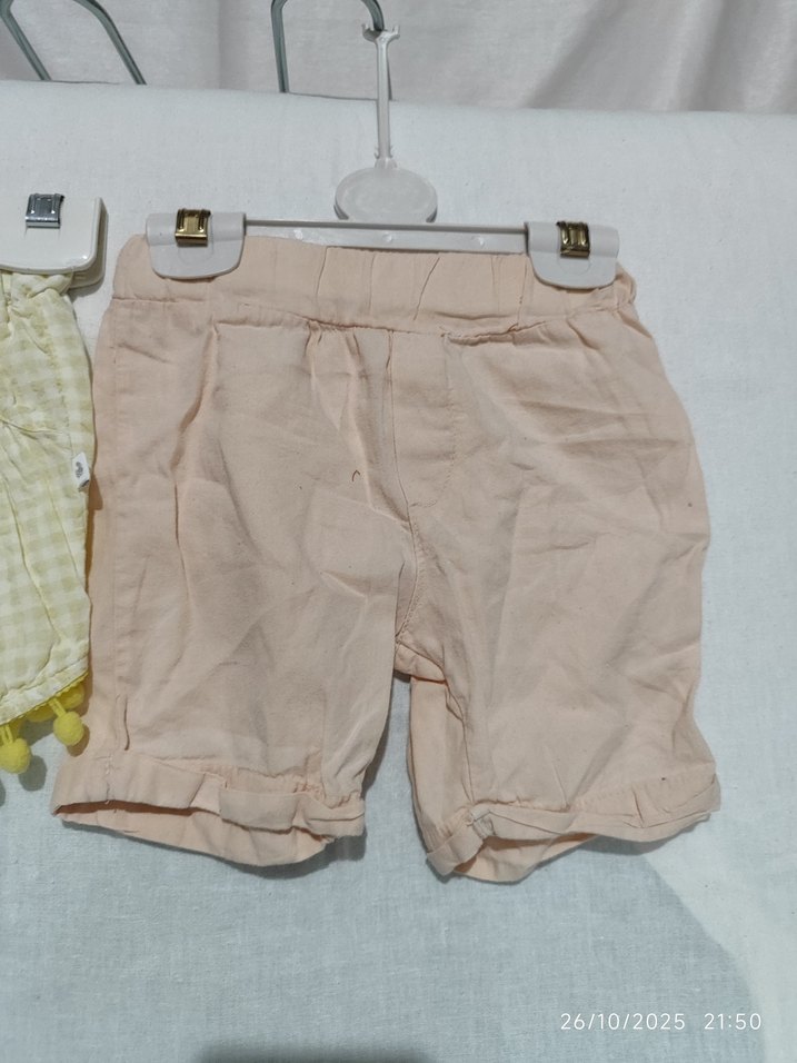 Pembe Pamuklu Bol Kesim Kız Şort - Görsel 3