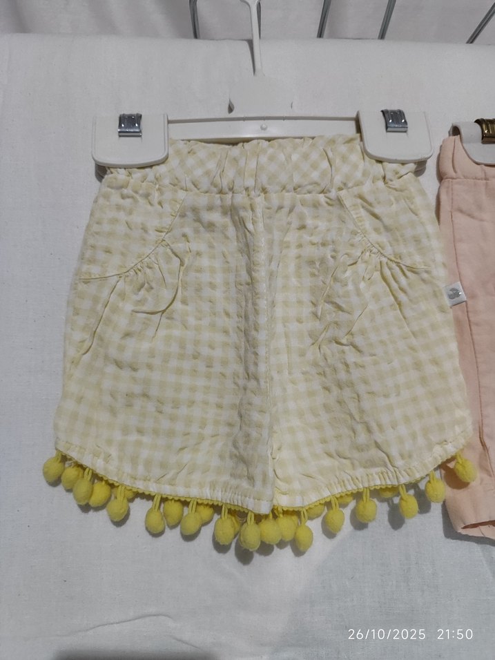 Pembe Pamuklu Bol Kesim Kız Şort - Görsel 2