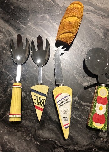 Renkli Saplı Mutfak Servis Seti İthal Kancaev - Görsel 2