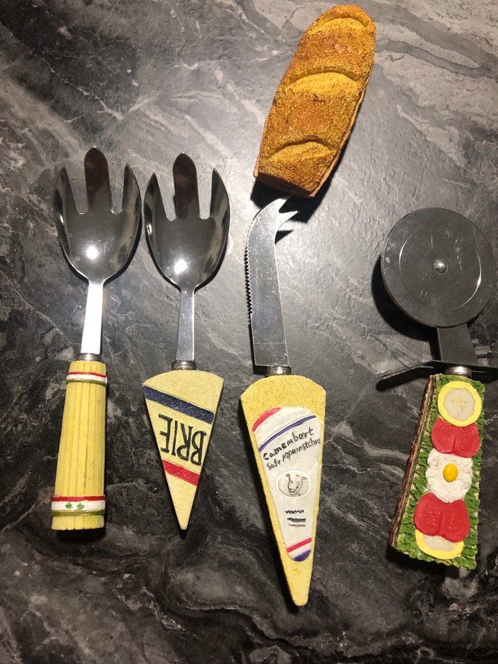 Renkli Saplı Mutfak Servis Seti İthal Kancaev - Görsel 2