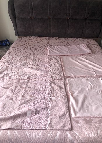 Fransız güpür pike takımı - yatak örtüsü - Görsel 4