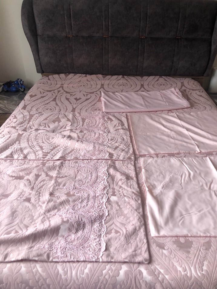 Fransız güpür pike takımı - yatak örtüsü - Görsel 4