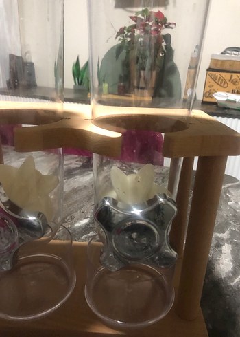 Ahşap Standlı Çift erzak çeşmesi - Görsel 5