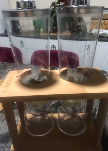 Ahşap Standlı Çift erzak çeşmesi - Görsel 4