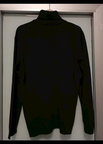 Erkek Siyah Boğazlı Örme Sweatshirt - Görsel 3