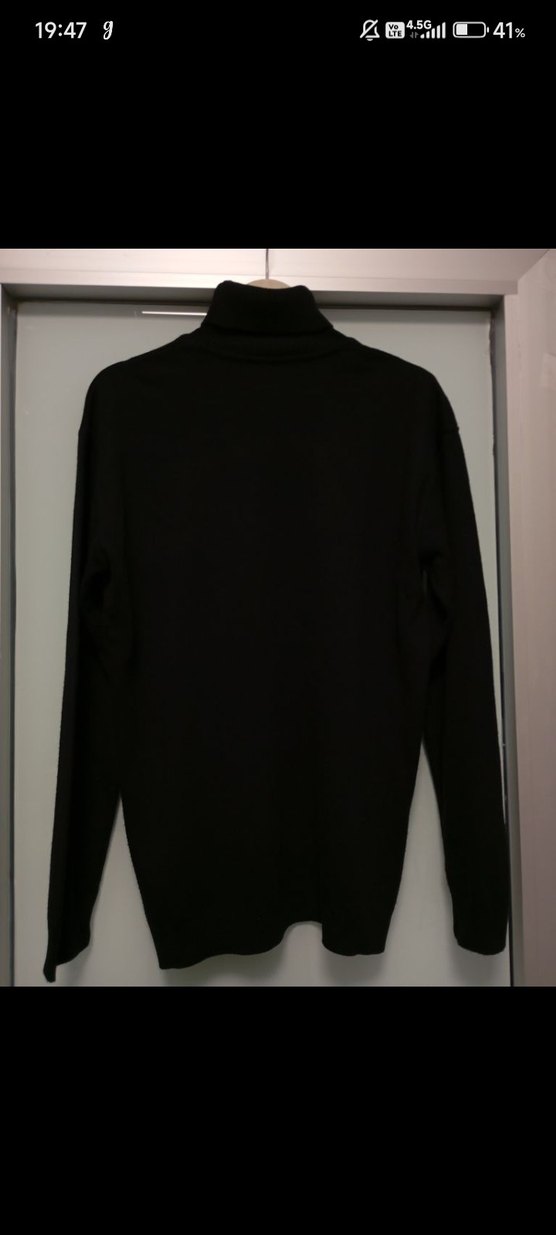 Erkek Siyah Boğazlı Örme Sweatshirt - Görsel 3