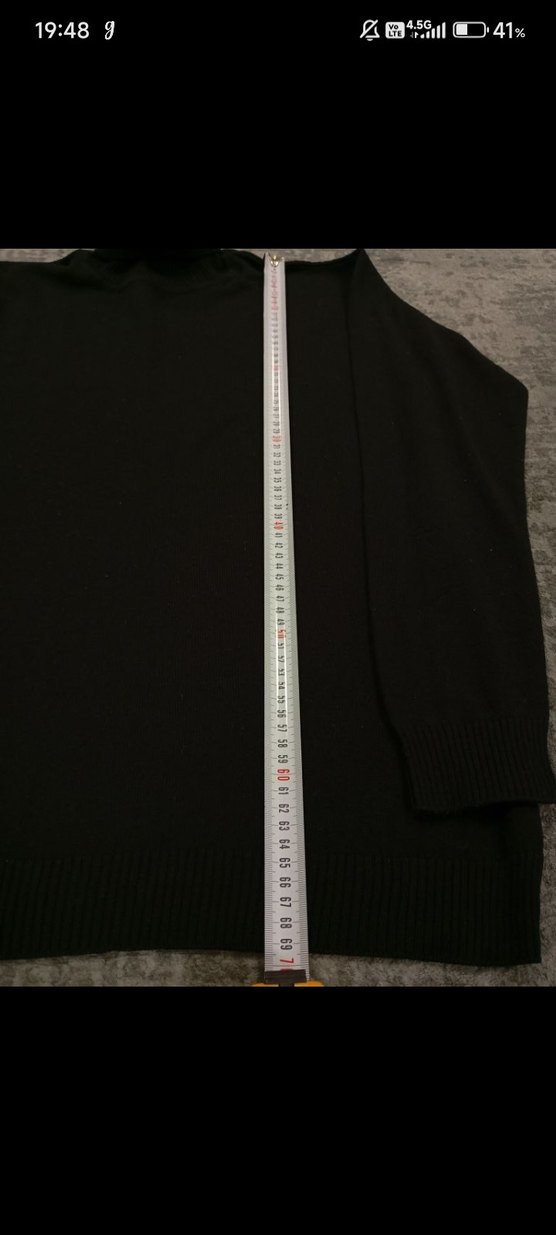 Erkek Siyah Boğazlı Örme Sweatshirt - Görsel 5