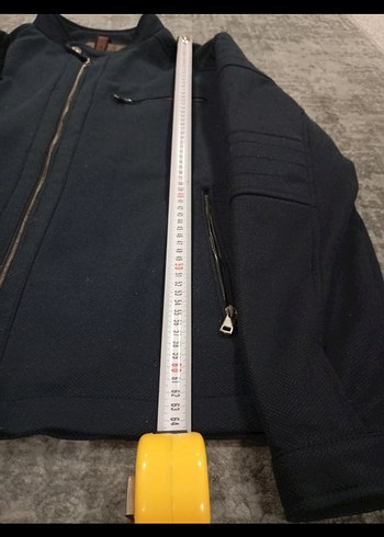 Erkek Lacivert Denim Biker Ceket - Görsel 5