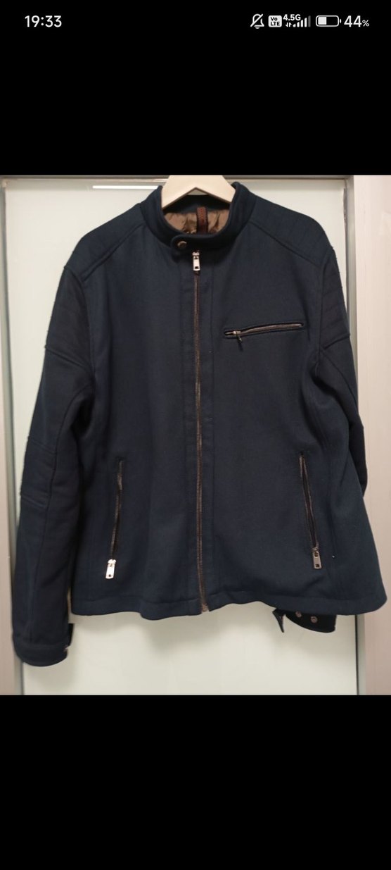 Erkek Lacivert Denim Biker Ceket - Görsel 2