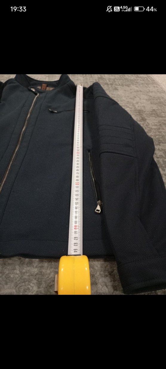 Erkek Lacivert Denim Biker Ceket - Görsel 5