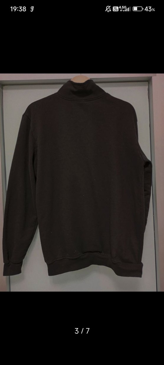 Erkek Siyah Yarım Fermuarlı Sweatshirt - Görsel 3