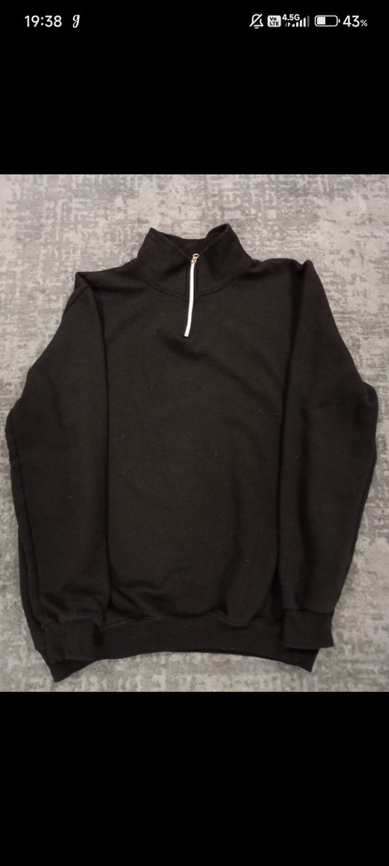 Erkek Siyah Yarım Fermuarlı Sweatshirt - Görsel 4