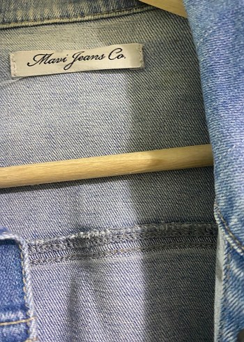 l Beden mavi Renk Düğmeli Mavi Kadın Denim Ceket