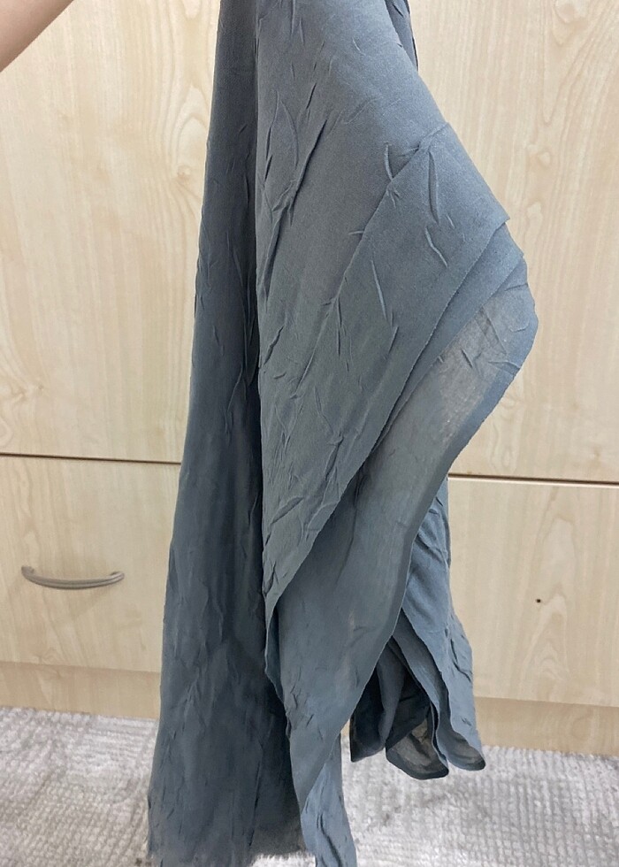 Gri bambu crash şal - Görsel 2