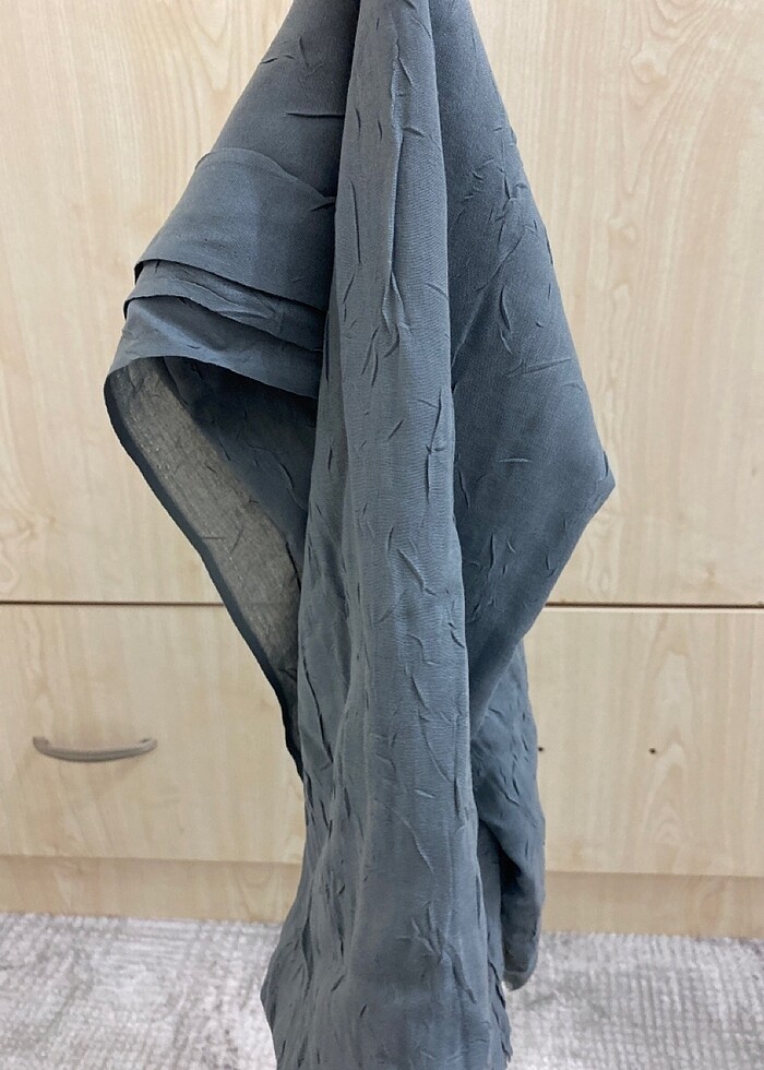 Gri bambu crash şal - Görsel 3