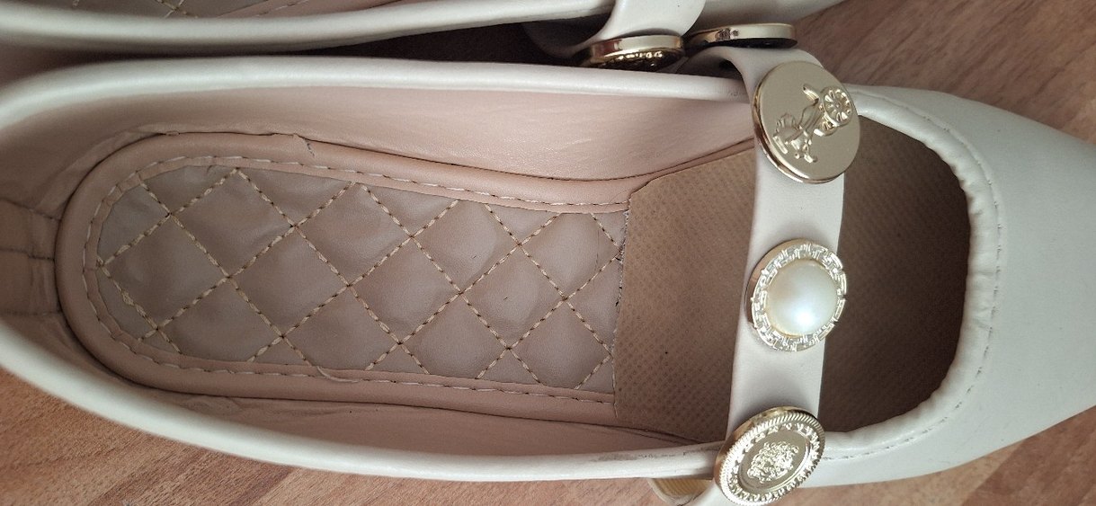 Bej Tokalı Kadın Dolgu Topuk Babet - Görsel 2