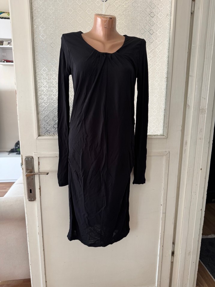 Siyah Uzun Kollu Elbise - Görsel 2