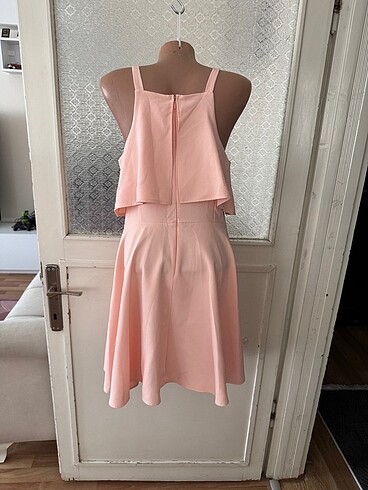Fırfırlı elbise pudra rengi - Görsel 6