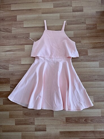 Fırfırlı elbise pudra rengi - Görsel 10