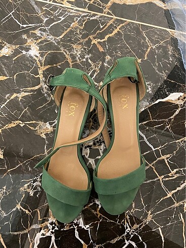 37 Beden yeşil Renk Topuklu sandalet Ayakabı