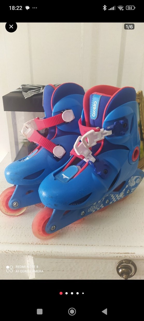 Mavi Çocuk Paten/Kaykay Dizlik Seti Velcro - Görsel 2