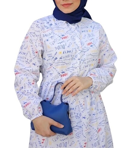 Yazlık Tesettür Gömlek Elbise s M L XL bedenli